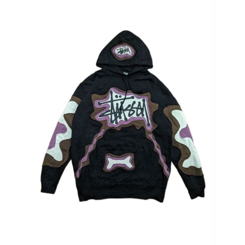 Hoodie stussy REWORK black brown size L