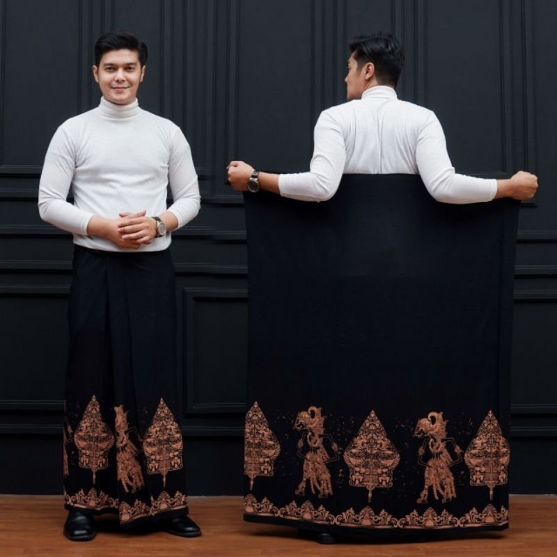 [Big Size] Sarung Batik Pria Dewasa Warna Hitam|Sarung Santri Goyor|Sarung Wajada