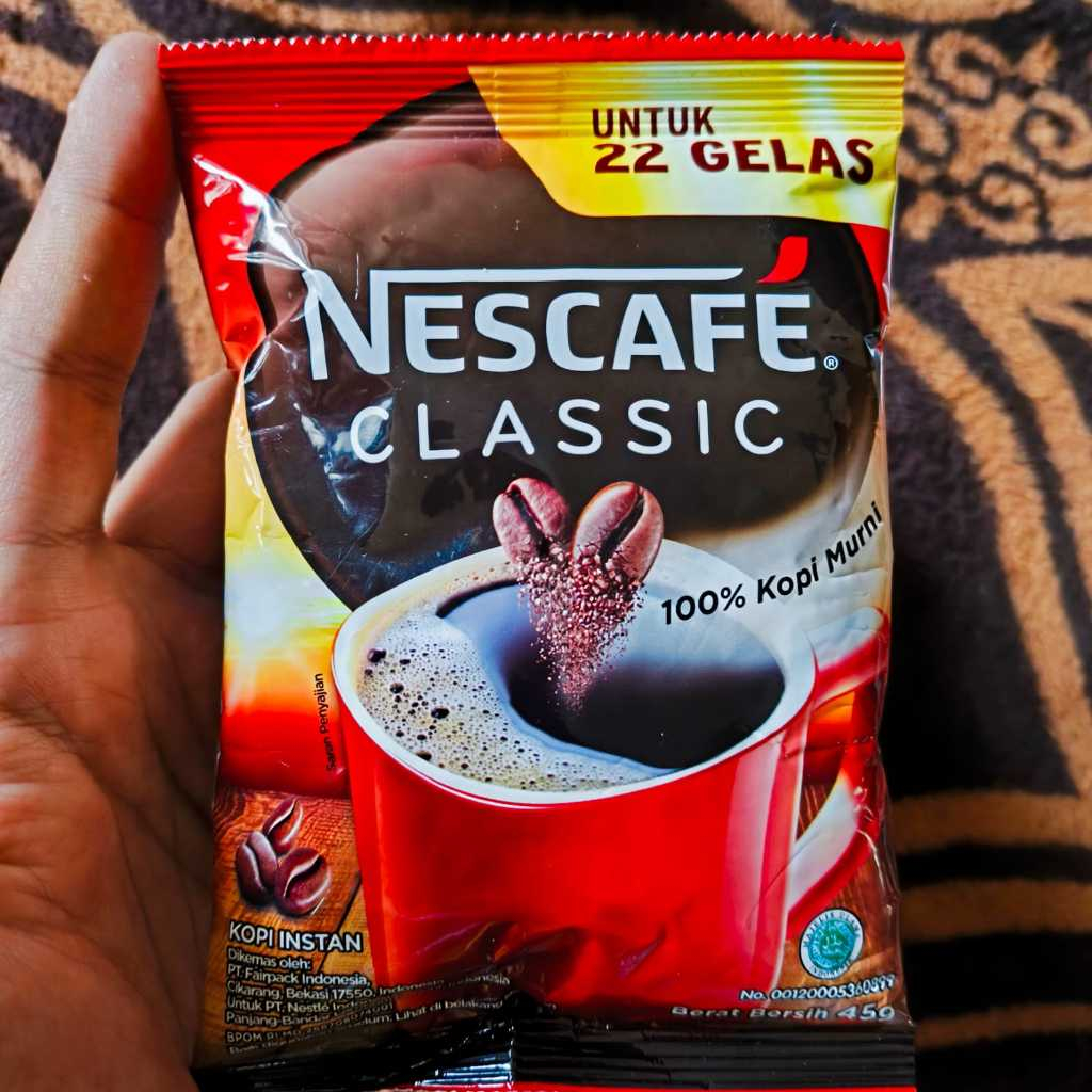 

Nescafe Classic 45gr Refill Pouch Kopi Hitam