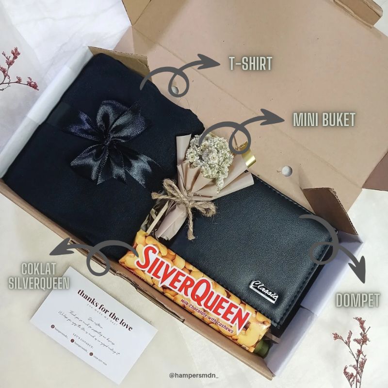 Kado Cowok Kaos Polos Kado Cowok Bermanfaat Hampers Cowok Kaos Dompet Kado Ulang Tahun