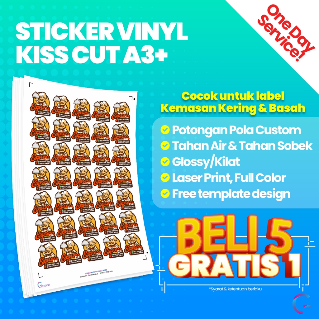 

Sticker Vinyl (ANTI AIR) POTONG CUSTOM | Cetak Stiker Label Produk