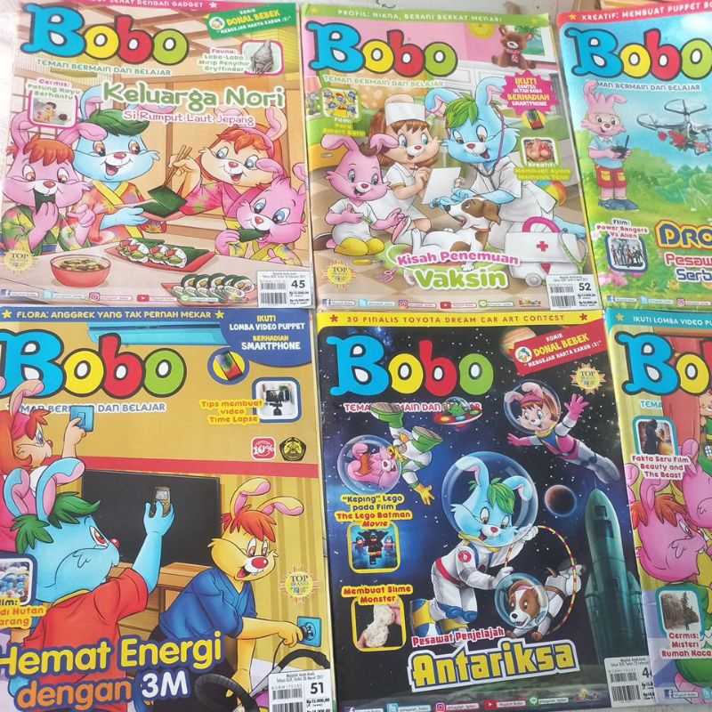 Majalah Bobo Paket isi 6 majalah beda judul