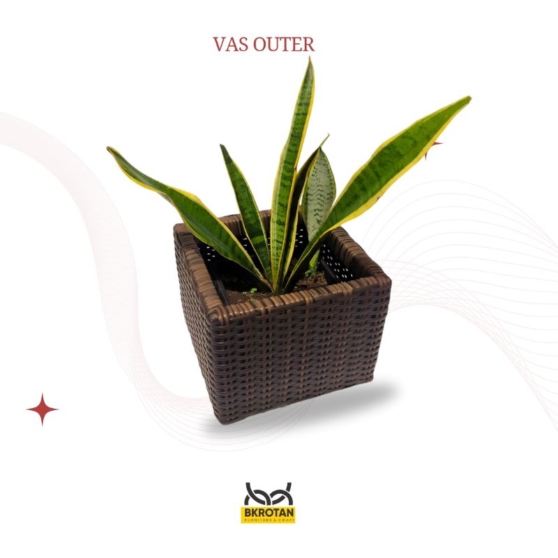 KERANJANG POT BUNGA ROTAN sintetis