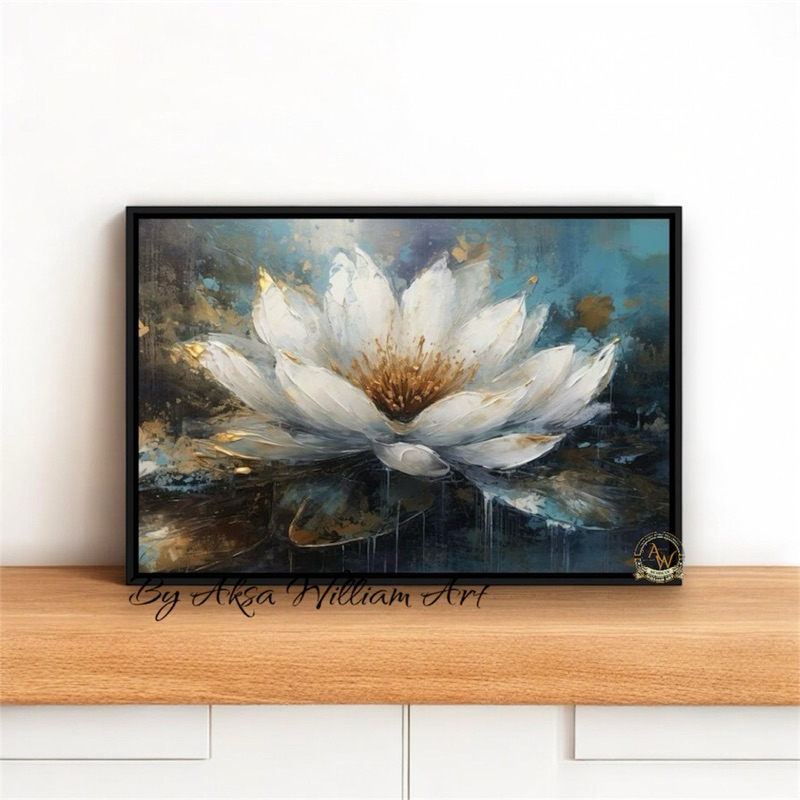 

lukisan abstrak bunga modern art