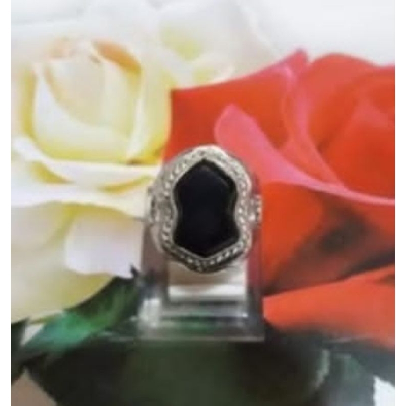 Cincin Terompah Alpaka - Cincin Terompah Batu Opsidan