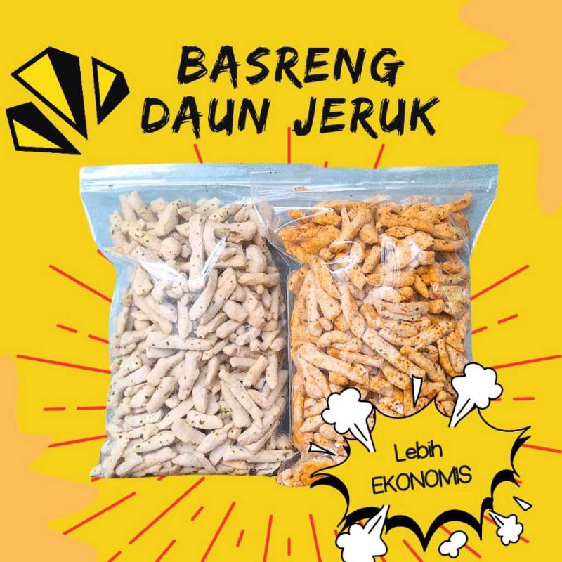 

basreng pedas daun jeruk basreng gred B stik renyah gurih cemilan basreng