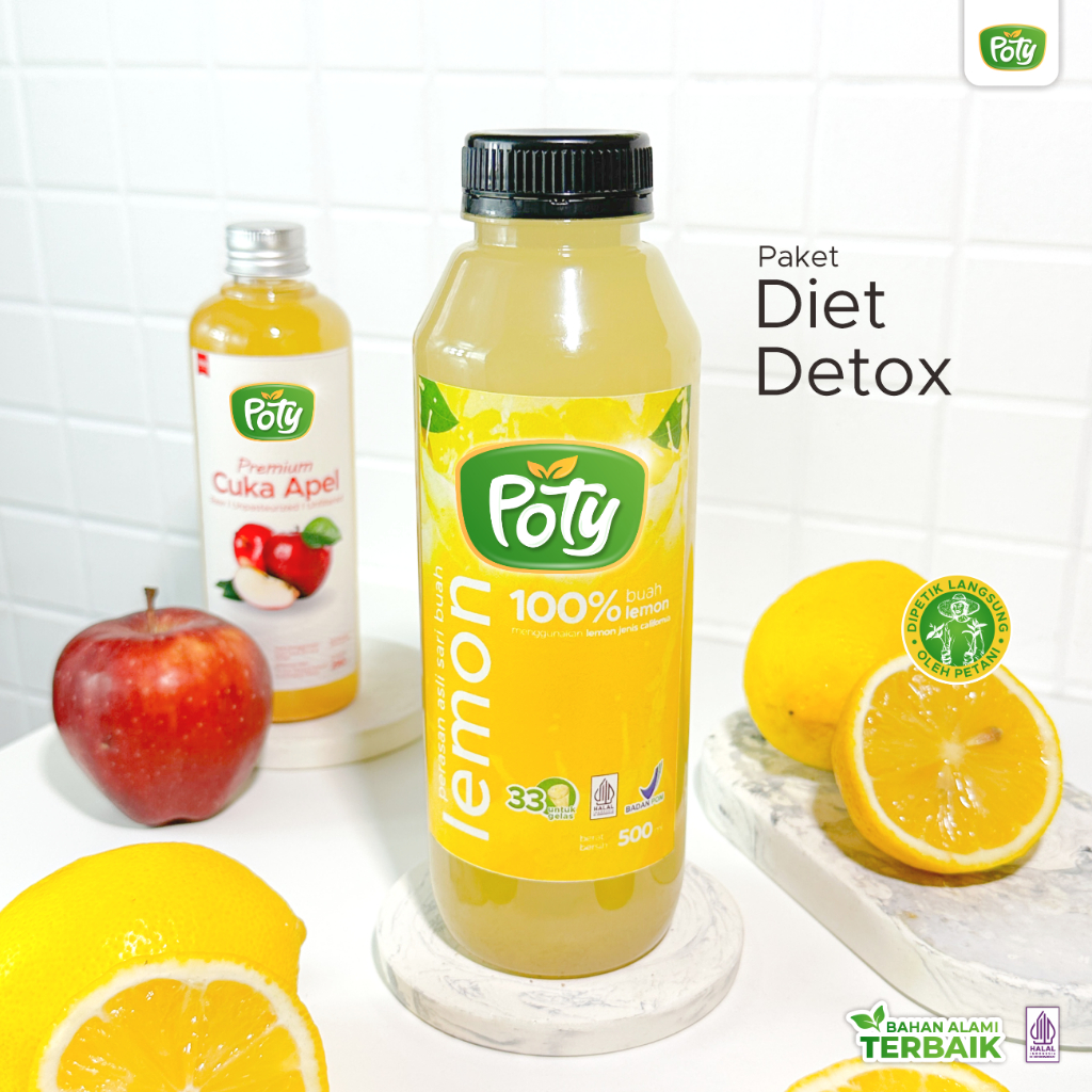 

Paket Sari Lemon Cuka Apel Untuk Diet Detox Detoks 500 ml Murni With Mother Organik