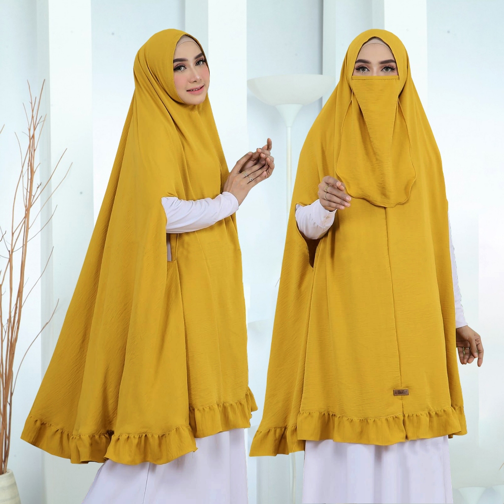 Hijab Syari Jumbo Kode ARAFI Non Pet Free Cadar Bahan Kringkel Premium By Ory AjeZas Collection