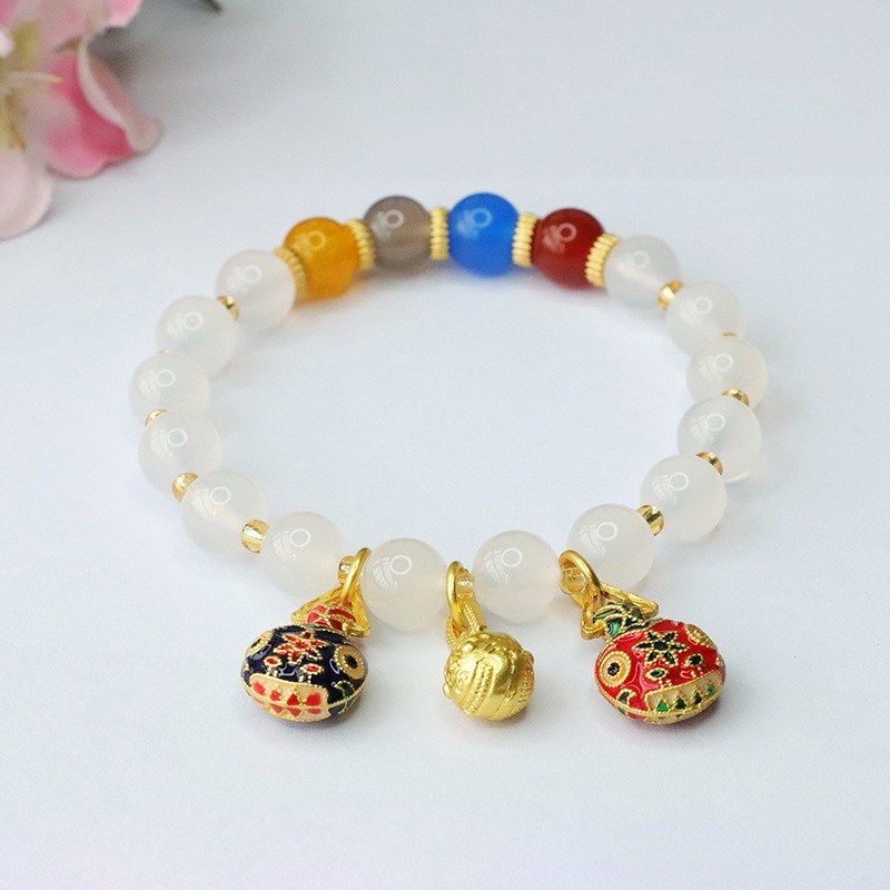 gelang manik manik Gelang Giok Alami Gelang Batu Akik Merah Kalsedon Batu Akik Putih Liontin Enamel