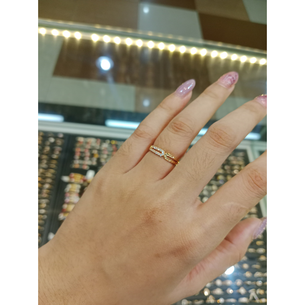 CINCIN EMAS ASLI KADAR 6K CINCINN WANITA SIMPLE ELEGANT CK 418