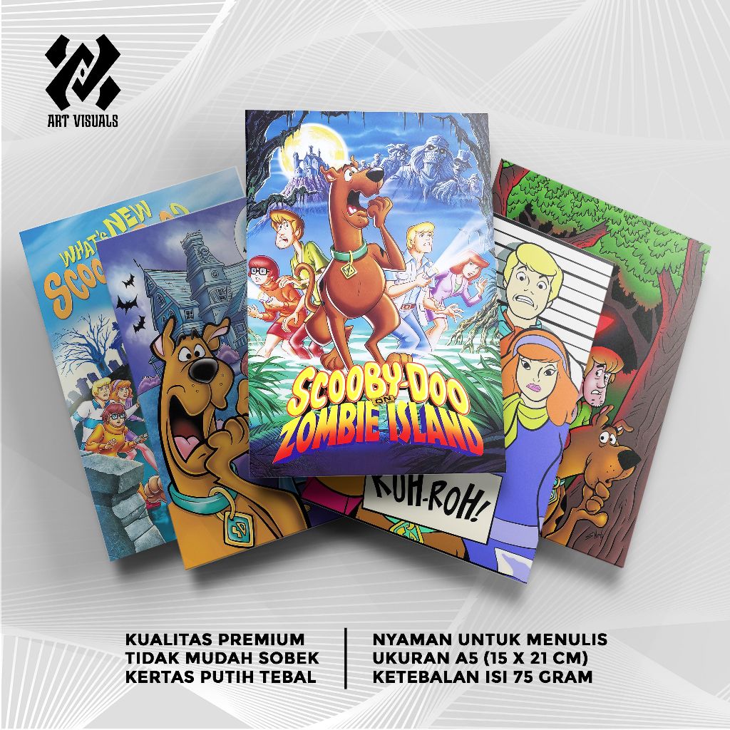 

Buku Tulis Custom Tema Kartun Scooby-Doo Terlengkap Termurah Model Bebas Pilih Foto / Buku Tulis Sekolah / Buku Catatan