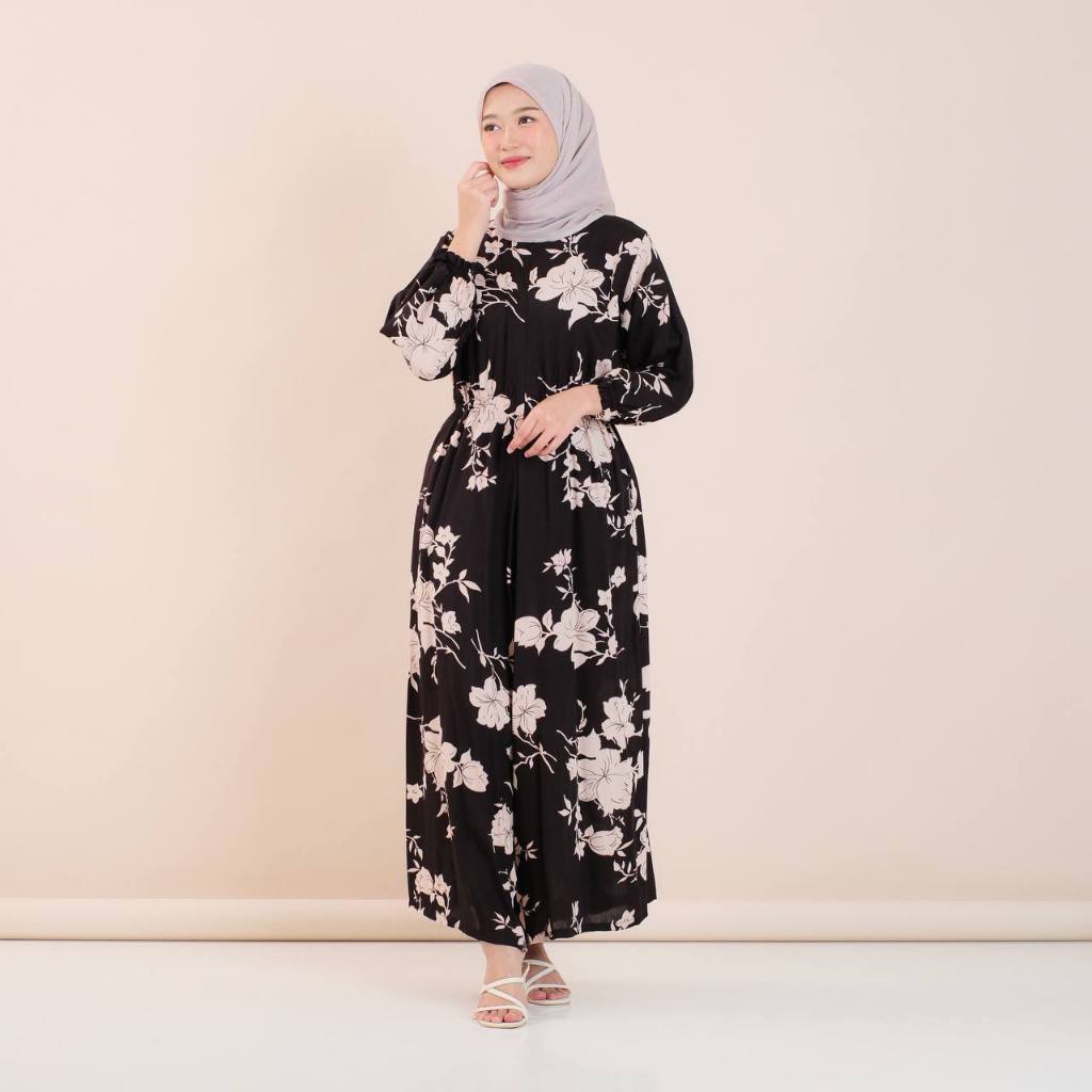 WDN DRESS JUMPSUIT RAYON MOTIF FASHION MUSLIM WANITA BAHAN RAYON DIAMOND