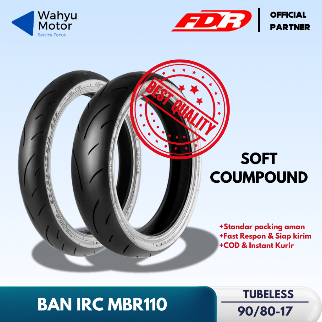 Ban IRC 90/80-17 MBR110 Buat Motor Bebek Sport Tubeless