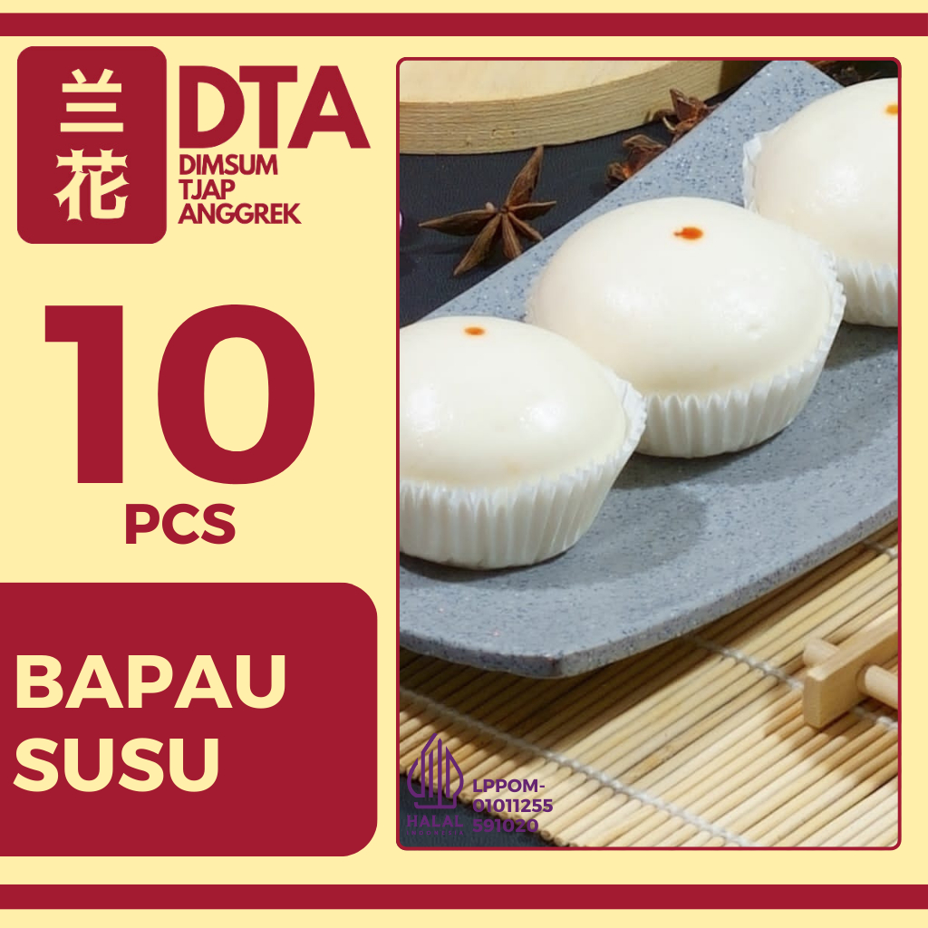 

Dimsum Premium BAPAU SUSU / BAPAO SUSU / MILK BAO isi 10 pcs di Kota Bandung Halal (Frozen/Fresh) (BISA KIRIM LUAR KOTA)