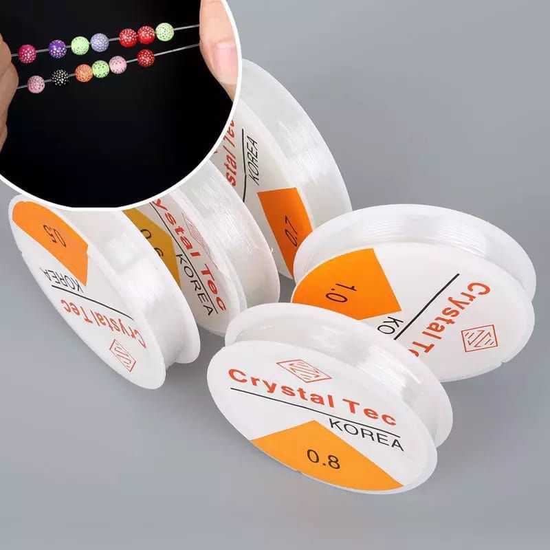 tali karet Elastis Crystal Tec Untuk Membuat Kerajinan Gelang 0,4 0,5 0,6 0,7 0,8 1,0mm