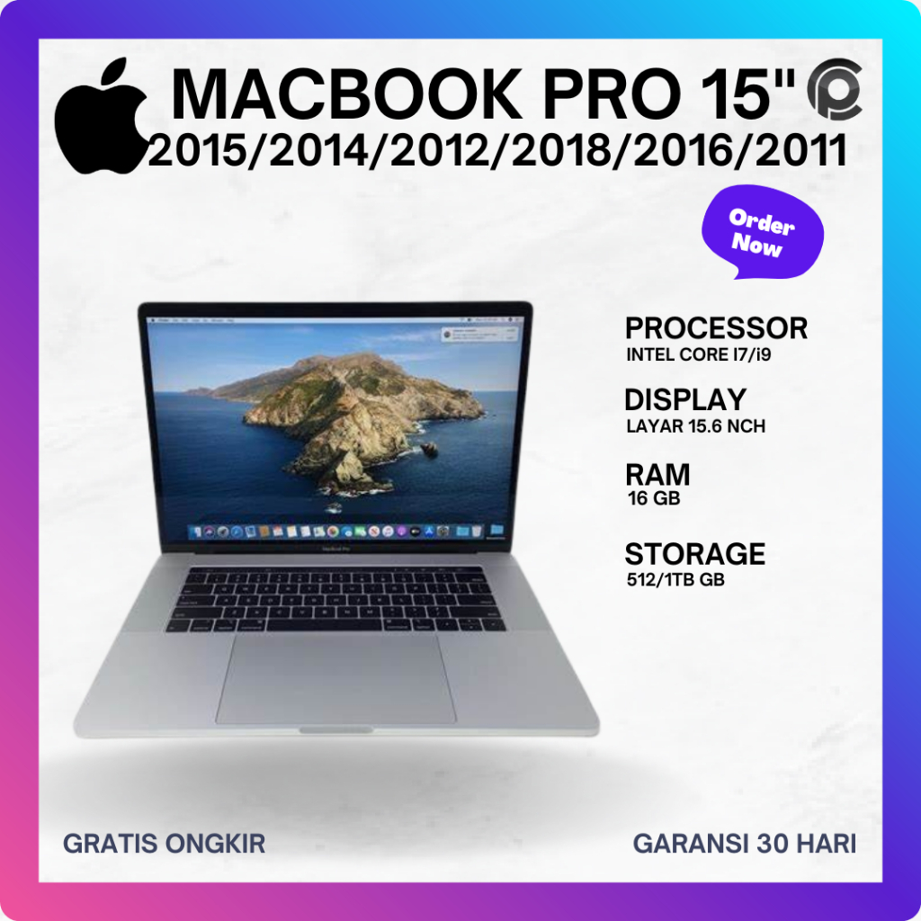 Macbook Pro 15" 2011  2015 2014 2012 2018 TB 2016 TB Retina 2014 Second Terawat Bergaransi