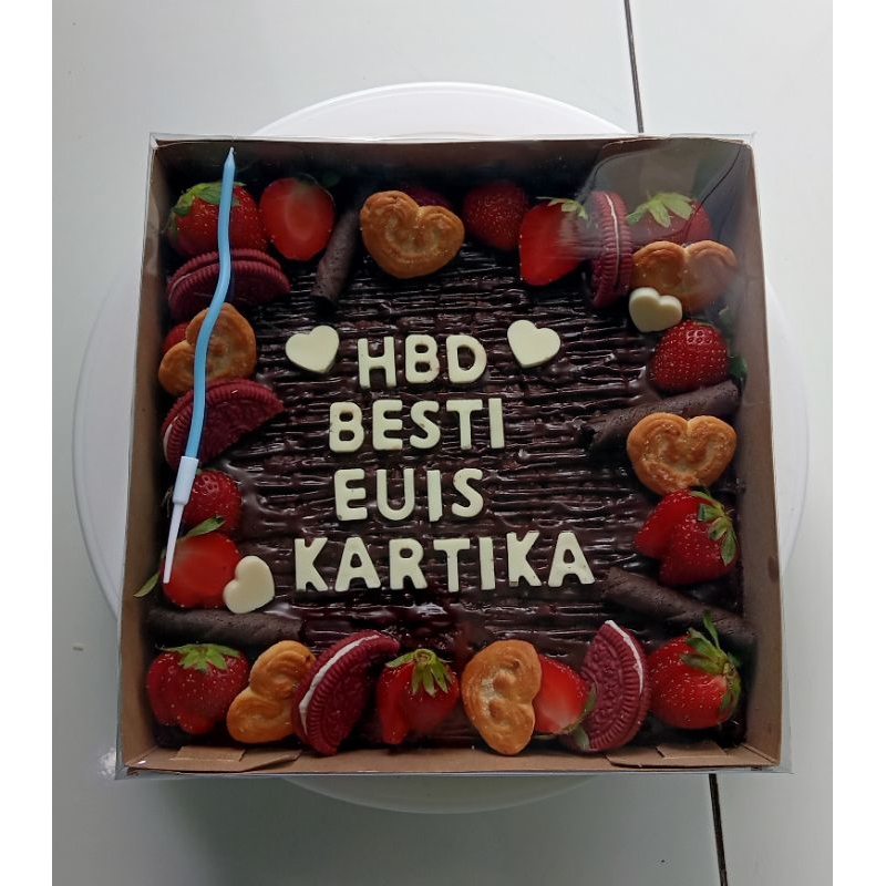 

fudgy brownies ultah ukuran 20×20