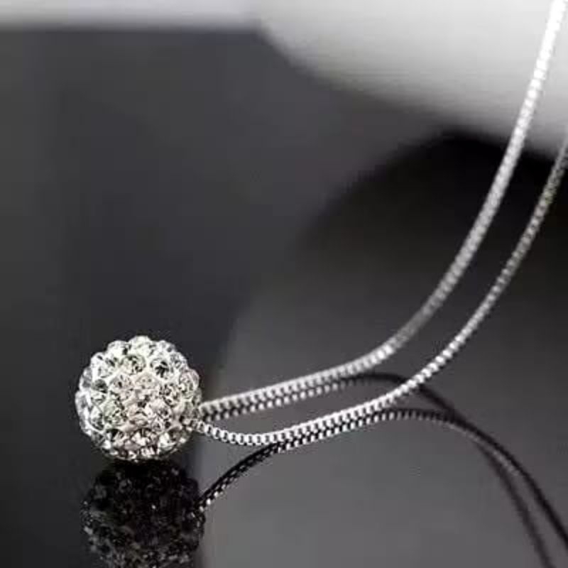 Kalung Stainless Crystal H16 Bola Diamond / Titanium Crystall Jewelry keren Murah