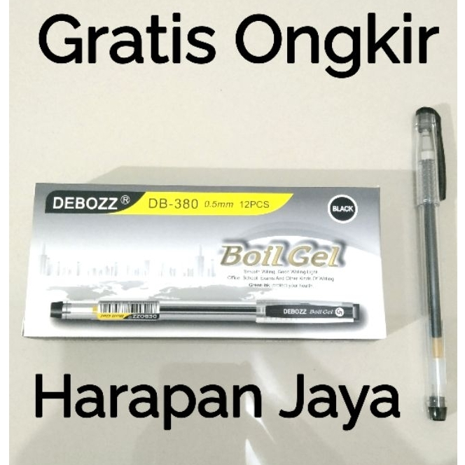 

Gel Pen DB 380 DEBOZZ Tinta Hitam 0.5mm Per Lusin ( ISI 12 PCS )