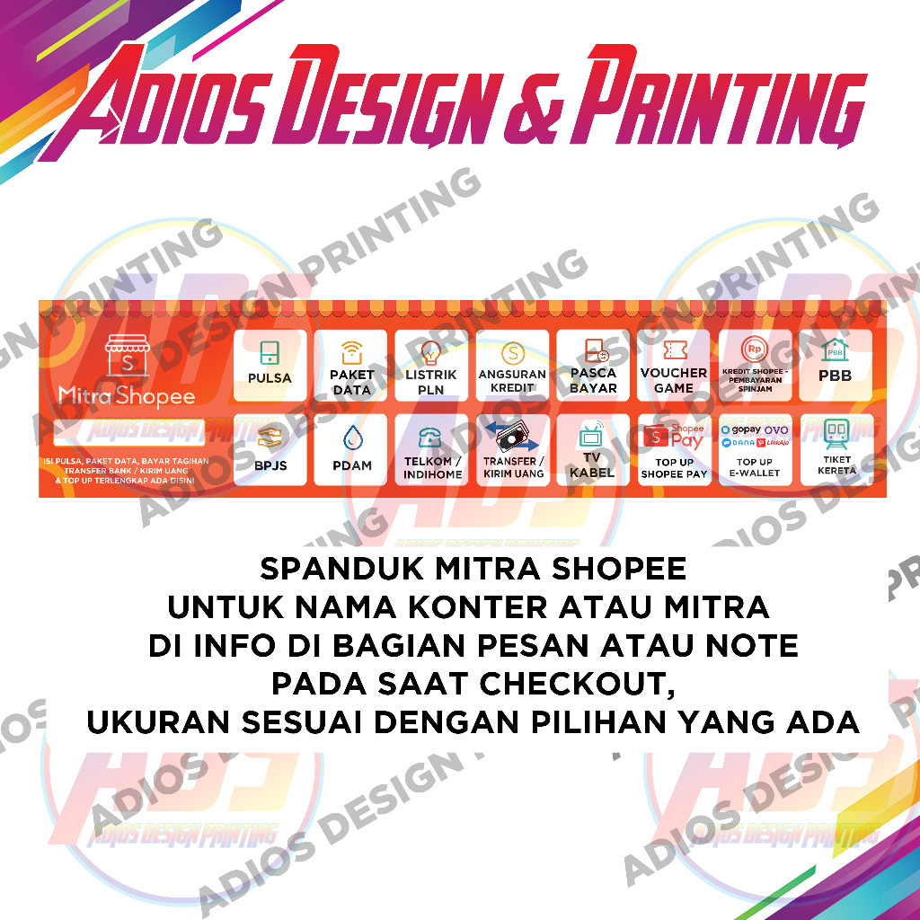 Spanduk Mitra Shopee / Banner Mitra shopee Variasi Baru