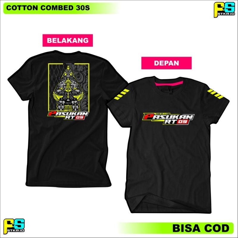 Kaos t-shirt custom nama erte atau erwe cotton combed free stiker kaos pria wanita lengan pendek