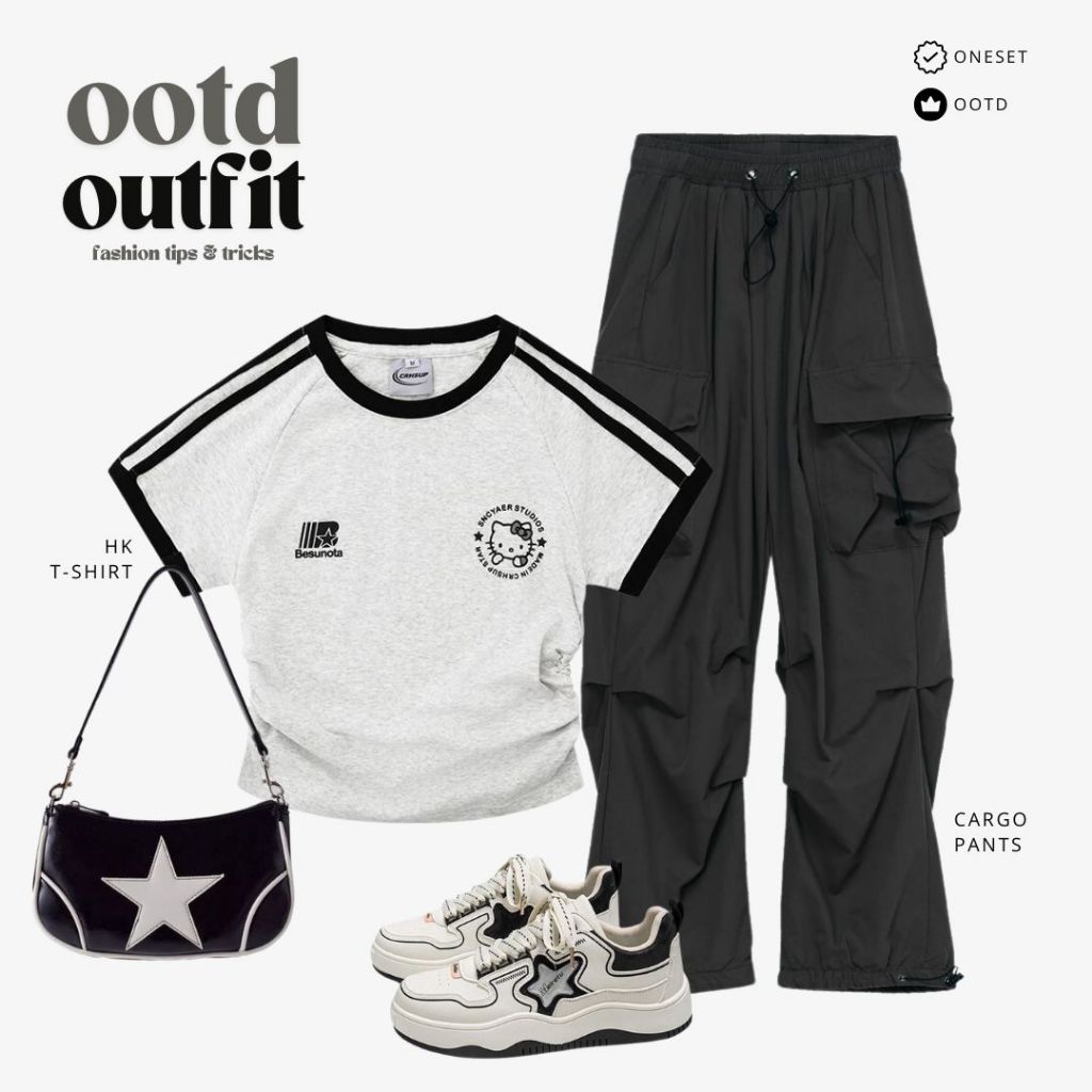 TR70 - Oneset Korean Style Remaja Anak Perempuan Outfit Kerja Nongkrong Setelan Wanita OOTD Kekinian