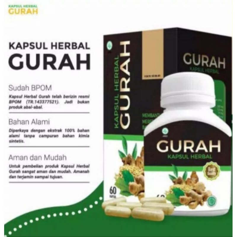 KAPSUL HERBAL GURAH Obat Sesak Nafas Kapsul Herbal Gurah Alami Obat Paru Paru Kapsul Herbal Gurah Ba
