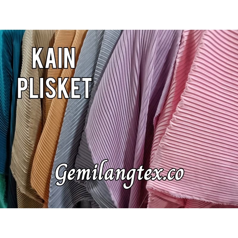 KAIN Plisket Premium | Bahan Kain Plisket Polos | Plisket Satin | Plisket Ceruty | Harga Per 1meter
