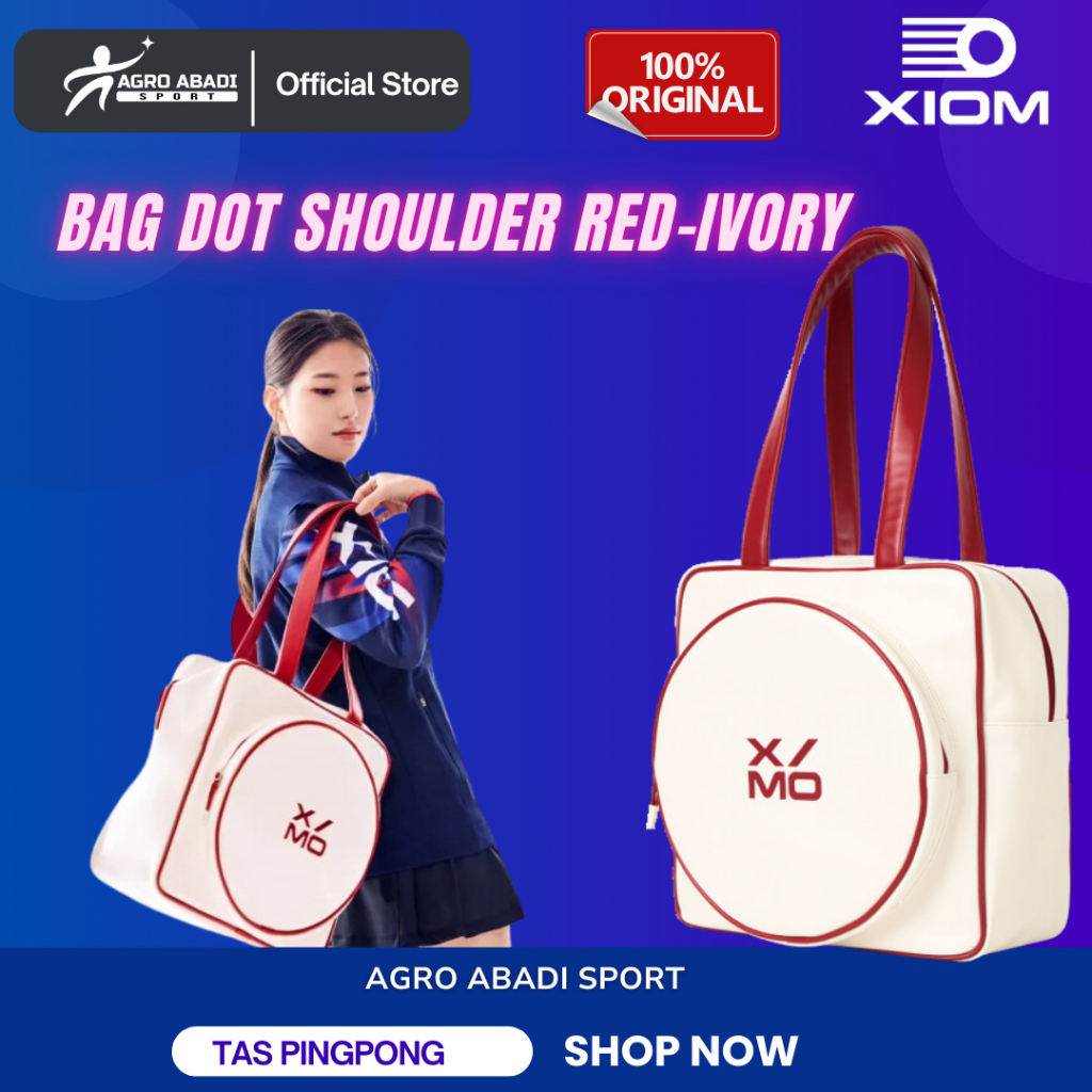 XIOM BAG DOT SHOULDER XSB / tas pingpong original xiom design stylish simple elegan - ivory-red
