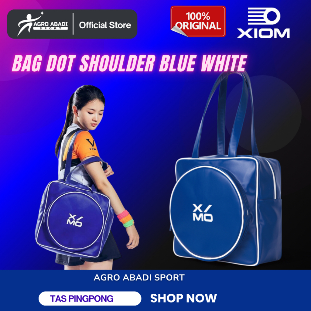 XIOM BAG DOT SHOULDER XSB / tas pingpong original xiom design stylish simple elegan - blue-white