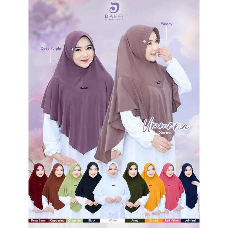 JILBAB DAFFI ORI TERBARU UMMANA SERIES HIJAB JUMBO INSTAN BERGO JERSEY PREMIUM MURAH