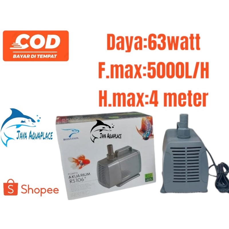 Mesin Pompa Air Kolam Dan Hidroponik low watt ROSSTON RS 106+