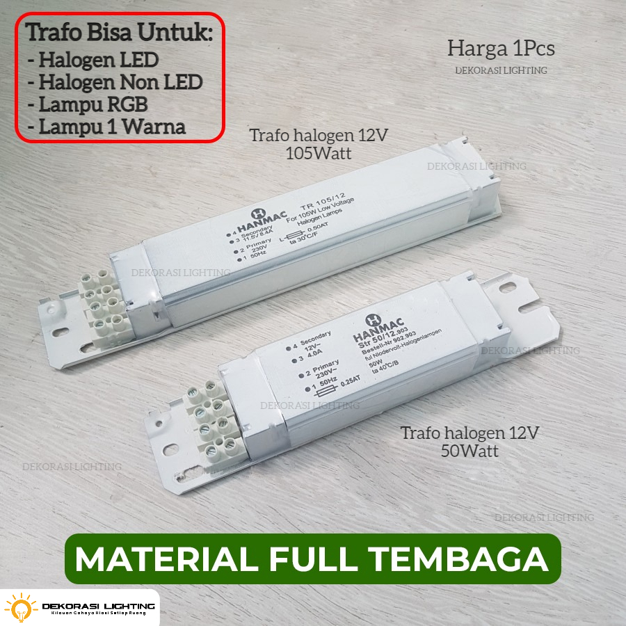 Trafo driver transformer 12volt AC halogen pijar led 50watt 105watt