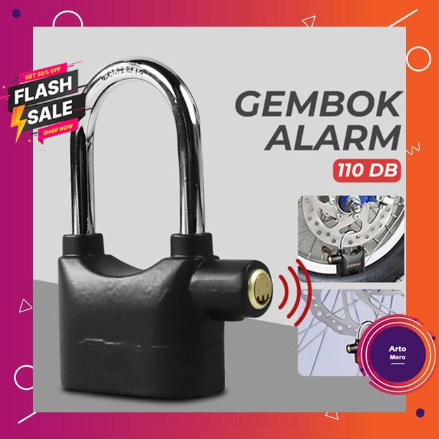 Gembok Alarm/ Gembok Anti Maling/ Gembok Anti Pencuri untuk Mobil Motor