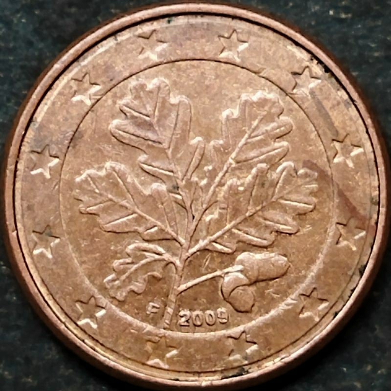 1 euro cent 2009 f jerman coin error