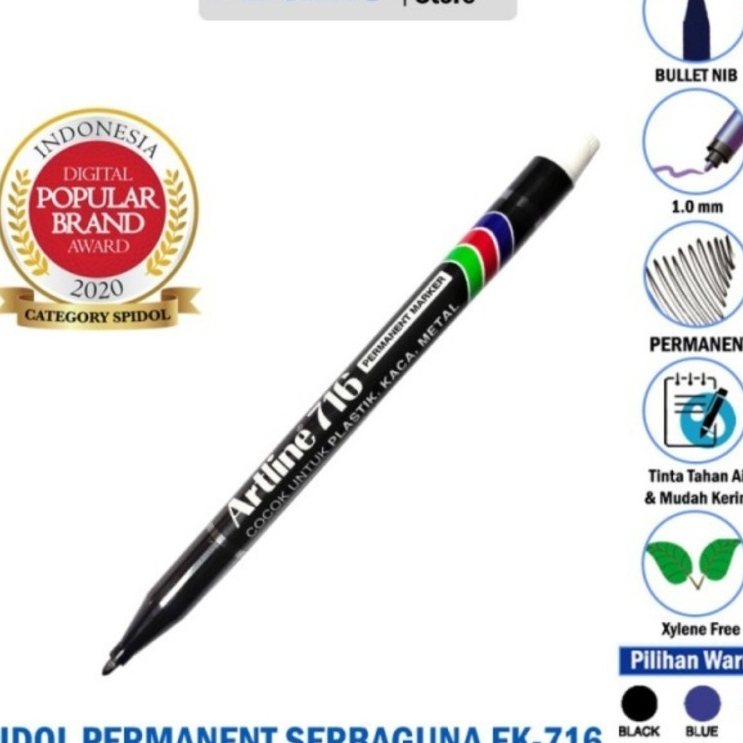 Spidol Kecil Permanent Marker ARTLINE EK-716 - Hitam