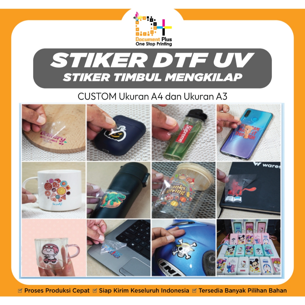 

STIKER DTF UV CETAK PRINT../DECAL KERING/CUTTING STIKER CUSTOM FULL COLOR BISA TIMBUL SOUVENIR