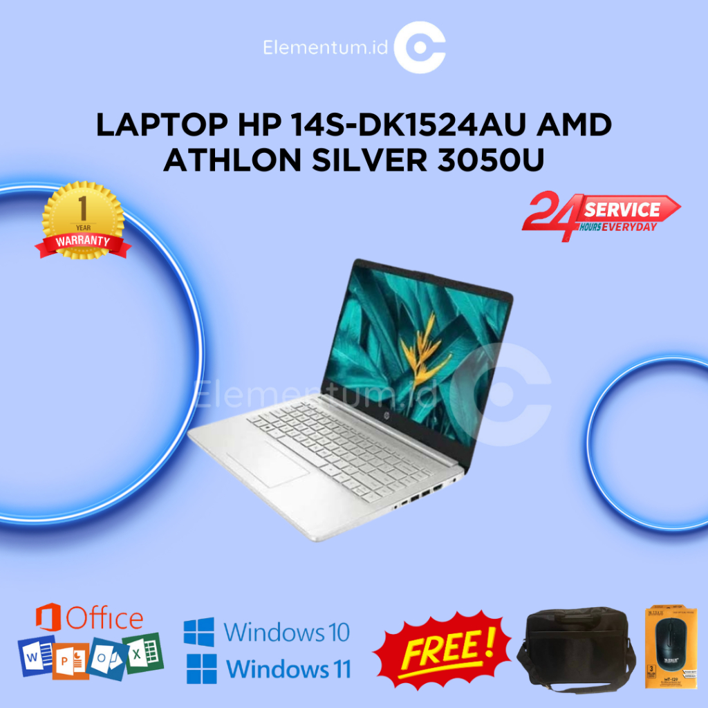 Laptop HP 14S-DK1524AU / DK1002AU AMD Athlon Silver 3050U / 4GB 512GB SSD / W11