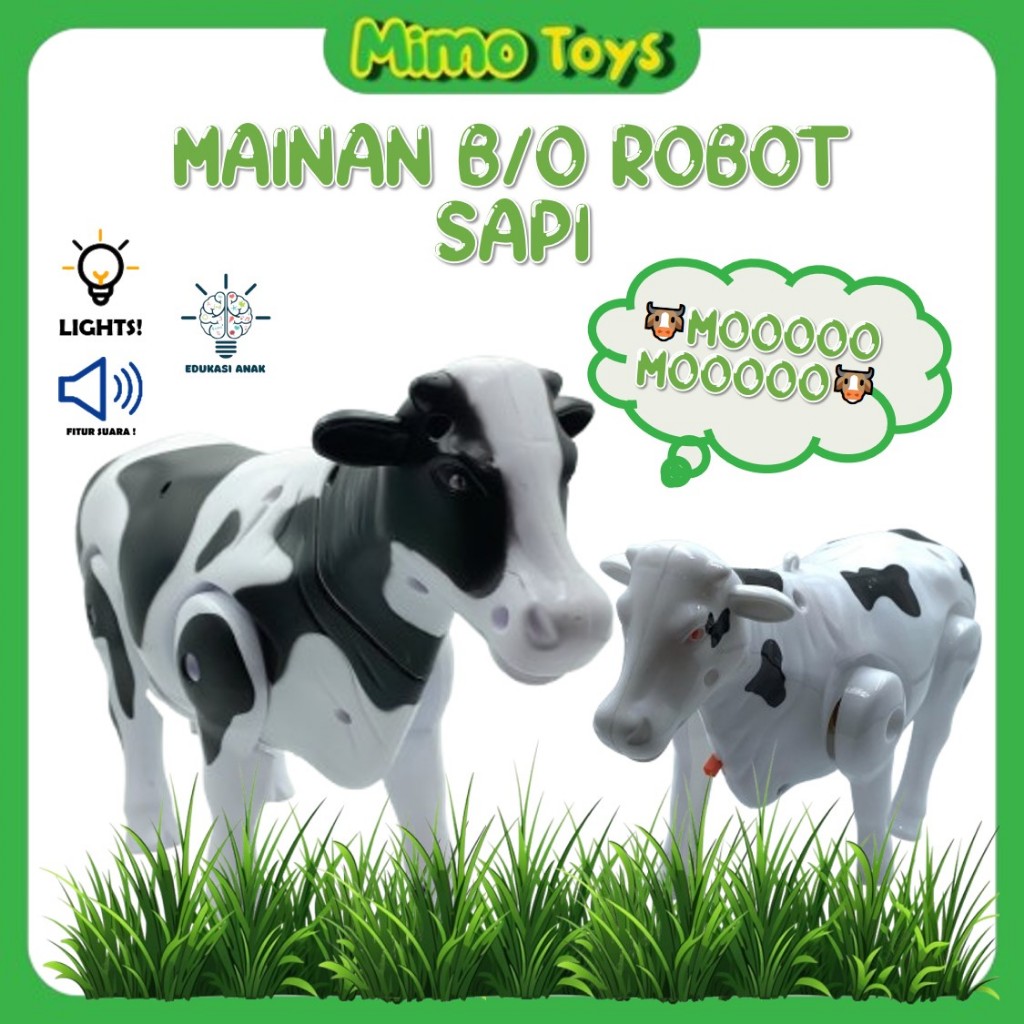 MAINAN EDUKASI MAINAN HEWAN ROBOT MAINAN SAPI BESAR BISA BERJALAN UKURAN BESAR DAN KECIL