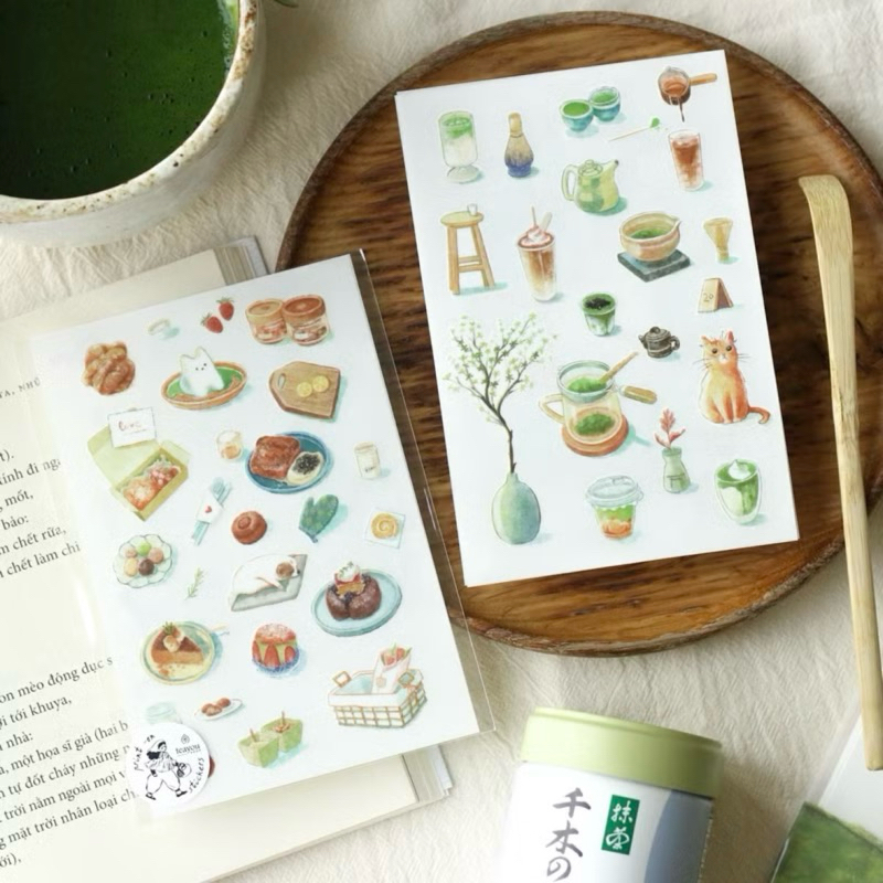 

Teayoushop Print-on Sticker - Matcha Garden / Cat Fish / Baking Fairies / Drinks / Neko Cafe / Amelie’s Day Trip / My Balcony