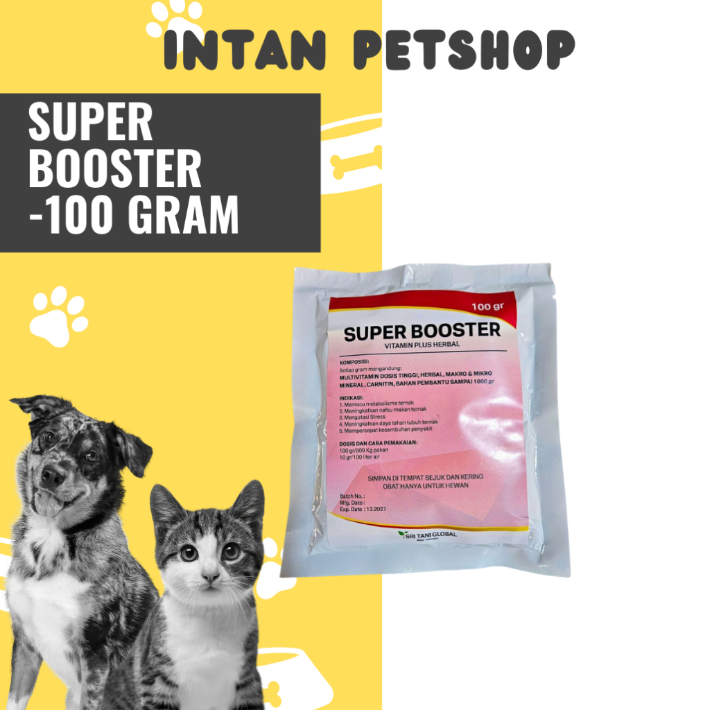 Super Booster @100 gram - Suplemen Untuk Nafsu Makan Ternak - Obat Nafsu Makan Kambing - Obat Nafsu 