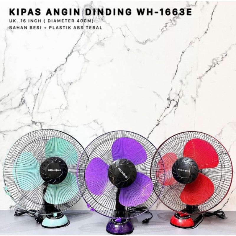 WELHOME WH-1663E WH1663E WH 1663 E Kipas Angin Dinding Wall Fan 16inch 16" 16 inch