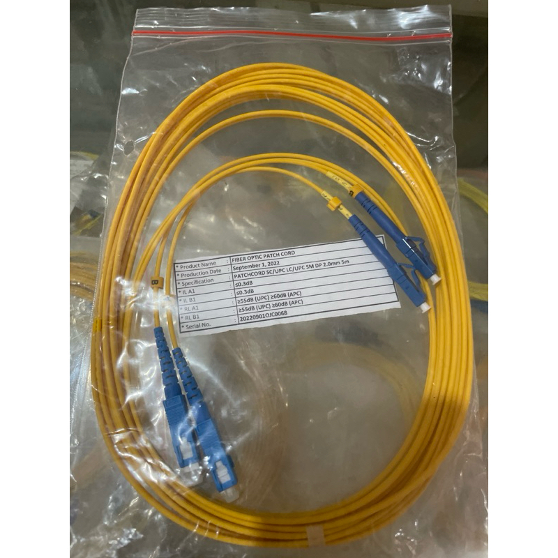patchcord sc to lc upc duplex 5 meter