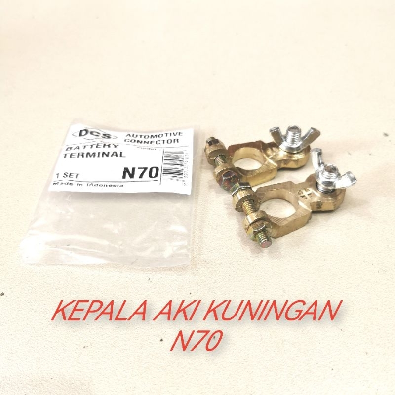 [2PCS][N70 KUNINGAN STANDART]  KEPALA ACCU AKI BESAR NS70 / NS 80 / N70  KUNINGAN BESAR - DCS [N70 K