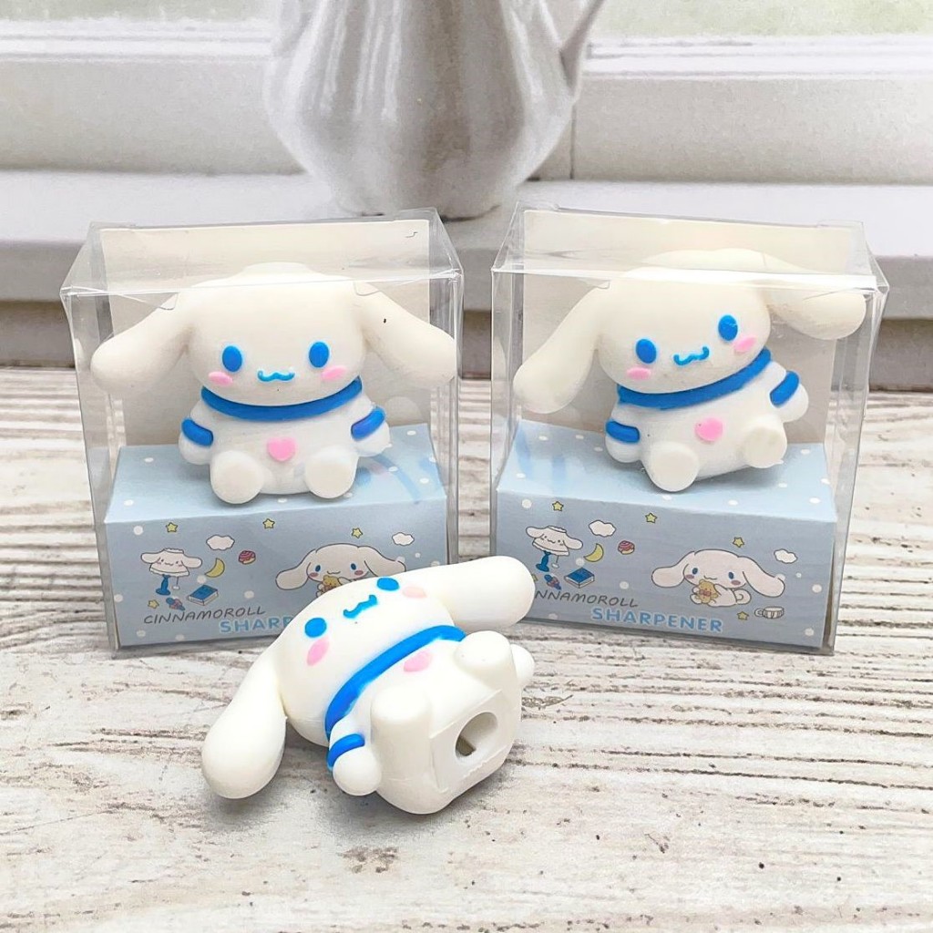 

Rautan + Penghapus / Sharpener + Eraser 2 in 1 Karakter Miniatur Animasi Sanrio Sanx Cinnamoroll ER-1498 White Blue Pastel Clean Erasing Dust Free COD Ready Stock