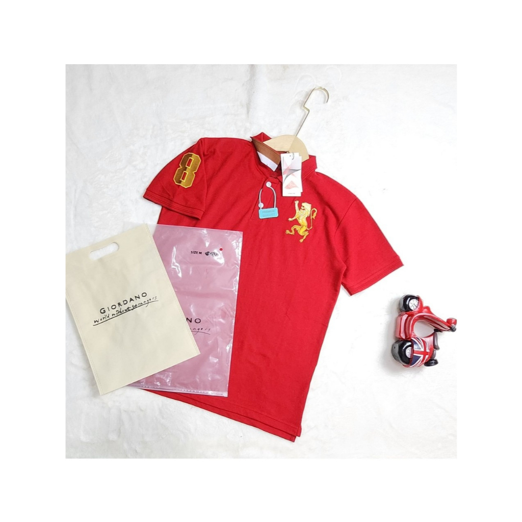 napoleon 3D SINGA polo shirt krah rajut/kaos krah giordano full bordir hand tag luar dalam