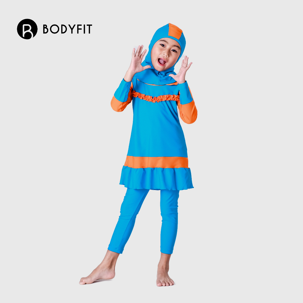 Bodyfit Layla Swimsuit Kids| Baju Renang Muslim Selam Panjang Anak Perempuan