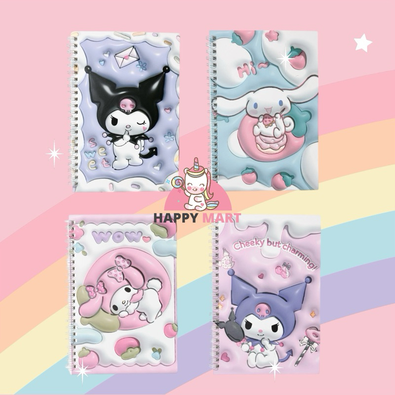 

Notes A5 CREAMY motif sanrio kuromi / melody / cinnamoroll