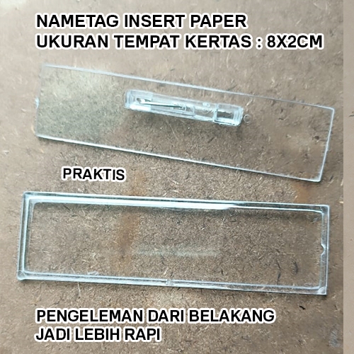 

Name Tag/Papan Nama Dada Insert Paper Clear Peniti (Bahan Kosongan)