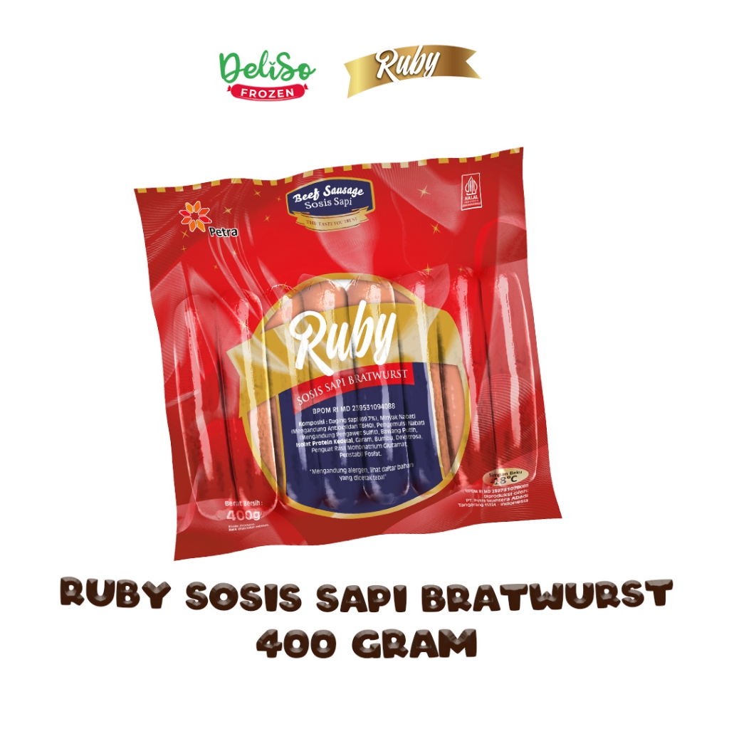 

Sosis Sapi Bratwurst Original Ruby 400 Gram Promo Beli 1 Gratis 1